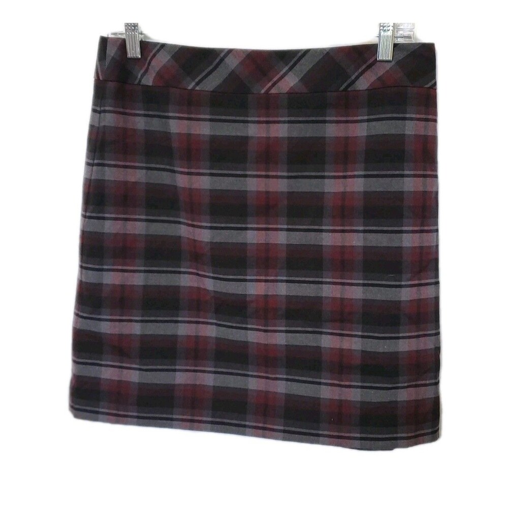 Loft Plaid Mini Skirt Size 6 Black Red School Girl Prep Academia Y2K Grunge